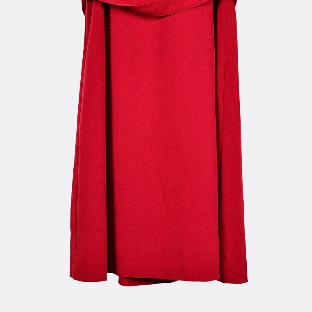 Studio I Red Sleeveless Belted Sheath Dress 8P Midi Tie Waist Women Petite - Picture 3 of 8